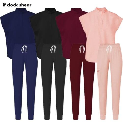 New Style Women Scrub Tops+pant Medical Uniform Surgery Scrubs Shirt Short Sleeve Nursing Uniform Pet Shop Doctor Nurse Workwear
