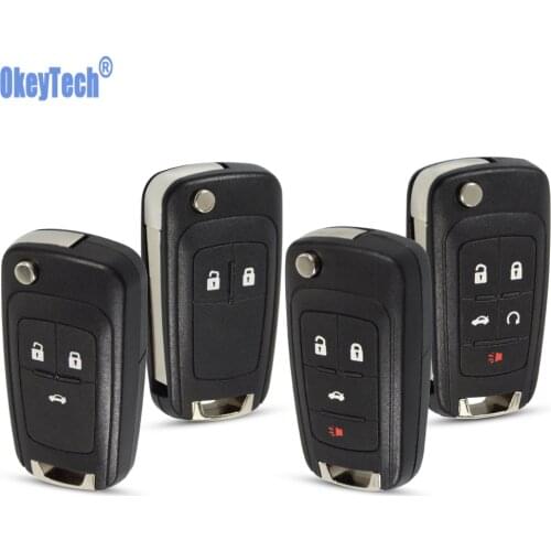 OkeyTech Flip Folding Remote Key Case Shell for VAUXHALL OPEL Insignia Astra Mokka Car Control Fob Cover Housing HU100 Blade