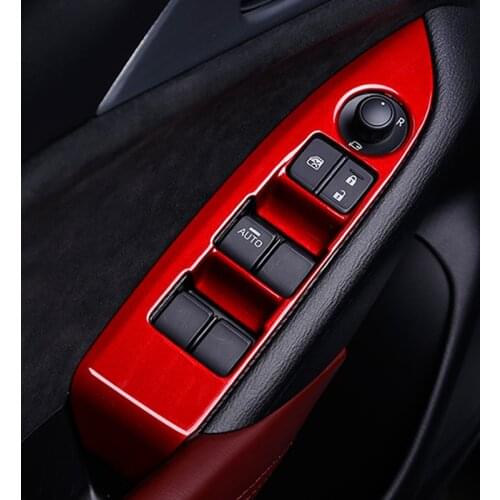 Car Interior Door Armrest Panel Window Switch Lift Buttons Covers Trims For Mazda CX3 CX-3 2015 2016 2017 2018 2019 Accessories