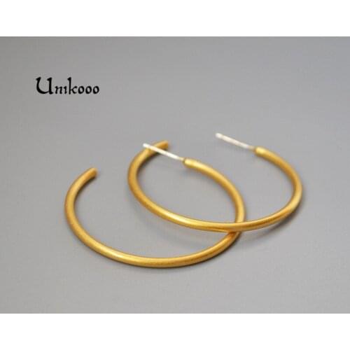 925 Silver Tips Steampunk Gold color Round Hoop Earrings Statement Earrings Hoops Minimalist Earrings Women Accessories