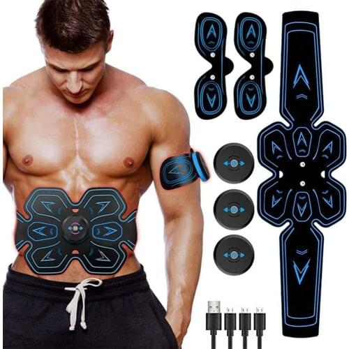 EMS Muscle Stimulator Abs Trainer Workout Equipment with USB Rechargeable Muscle Toner Massage Home Gym Belt For Men & Women