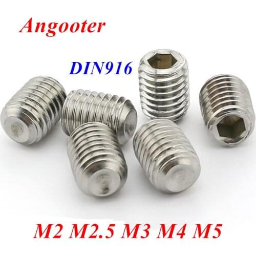 50pcs M2 M2.5 M3 M4 M5 Grub Screws 304 stainless steel Allen Head Cup point Hex Socket Set Screws Headless