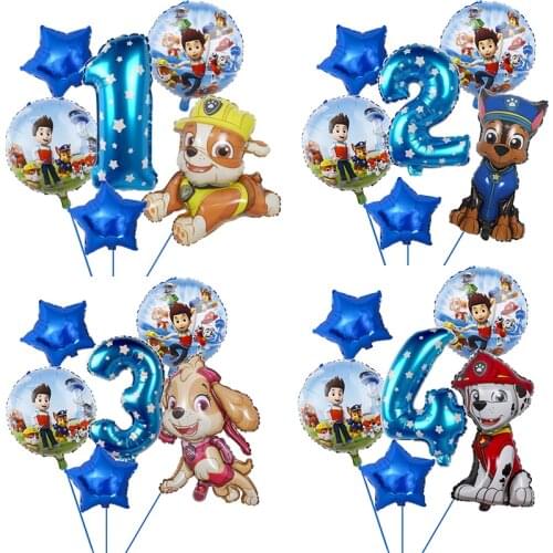 Paw Balloon Paw Patrol Birthday Party Decorations Gift Bag Paper Cups Plates Knife Spoon Baby Tableware Kid Supplies
