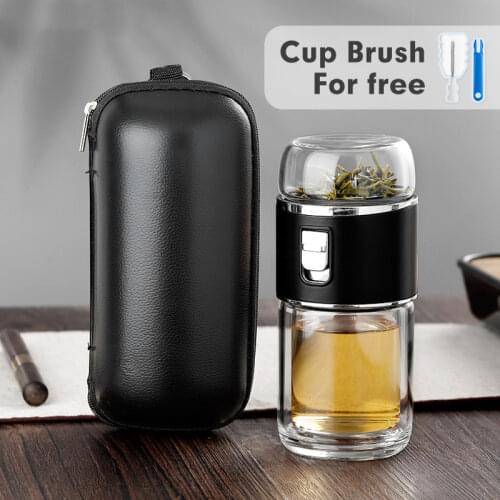 High Quality Double Glass Water Bottle With Case Tea Drink Bottle Infuser Tumbler Drinkware Water bottle Eco-Friendly