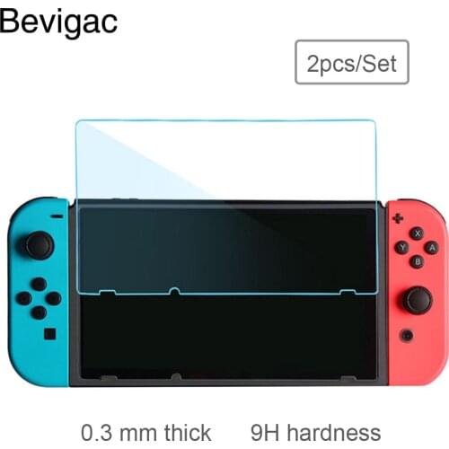 Bevigac 2 PCS Tempered Glass Anti-Scratch High Definition Thin Screen Protector Film for Nintendo Nintend Switch NS NX Console