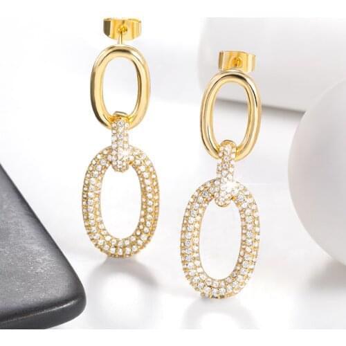 Punk Cuban Chain Earrings For Women Trend Hip-hop Korean Style Statement TStainless Steel Earrings Bohemian Jewelry Accessories