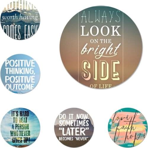 58mm quotes hope life Poster Icons Pins Badge Decoration Brooches Metal Badges For Clothes Backpack Decoration