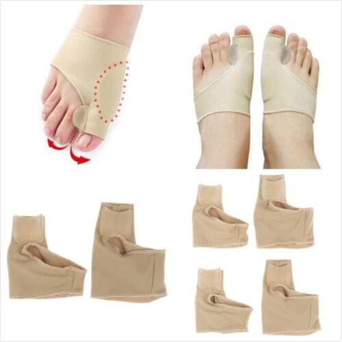 1Pair Toe Separator Hallux Valgus Bunion Corrector Feet Bone Thumb Adjuster Correction Straightener Orthotics Pedicure Sock