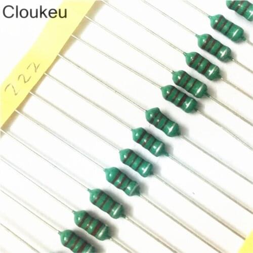 20Pcs 0410 2.2MH 222K Color Code Inductance Inductor 1/2w 2200UH 2.2MH 222K 222