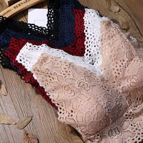 2021 Hot Sale Female Top Bra Women Sexy Lace Crochet Solid Bralette Bustier Lace Crop Top Bra Seamless Underwear