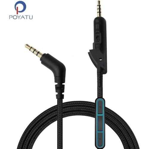 POYATU Nylon Braided Audio Cable With Microphone For Bose QC15 QC 15 QuietComfort 15 QC2 Headphones Audio Upgrade Cable Cords