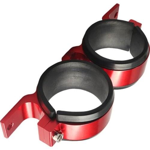 Car Dual Fuel Filter Pump Bracket Mount Clamp Cradle with Rubber Slip Red Aluminum Fit for the 60mm Motorsport