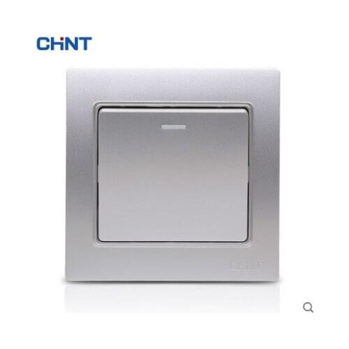 CHNT 86 Type Switch One Gang Two Way Three Color Wall Switch Socket Panel Safety Steel Frame