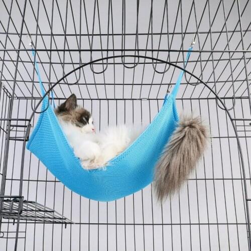Pet Supplies Hanging Cat Hammock Summer Cat Bed Mat Soft Cooling Hammock Pet Kitten Cage Bed Cover Cushion