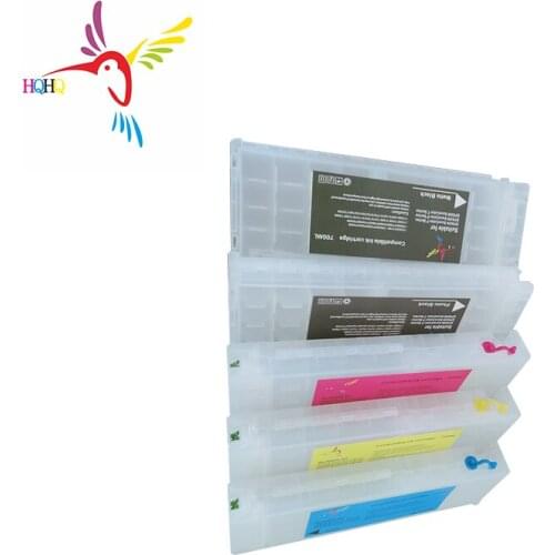 5pcs/set 700ML Empty Refillable Ink Cartridge For Epson SCTT3080PS/T5080PS/T7080PS Printer Installed Stable Chips T7081-T7085