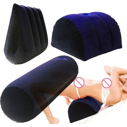Wedge Pillow Flocking Sex Furnitures Inflatable Love Pillow Sex Aid Adult Erotic Position Love Pillows Magic Cushion For Couples