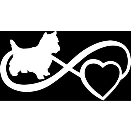 Lovely Car Sticker Dog Infinity Hound Terrier Westie Pet Accessories Reflective Vinyl Decal Black/Silver,8cm*16cm