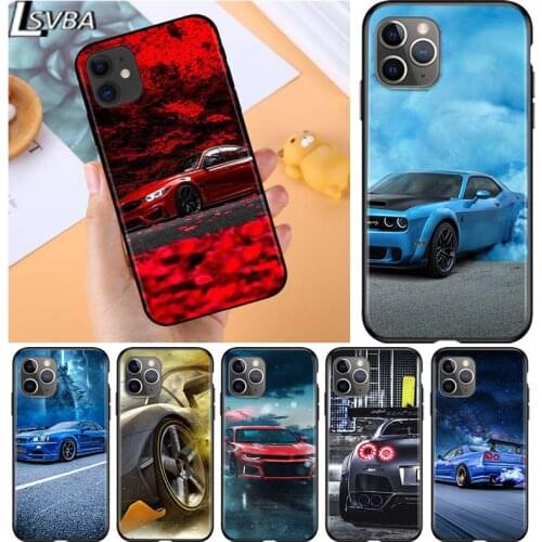 Red blue car fashion for Apple iPhone 12 Pro Max Mini 11 Pro XS Max X XR 6S 6 7 8 Plus 5S SE2020 Soft Black Phone Case