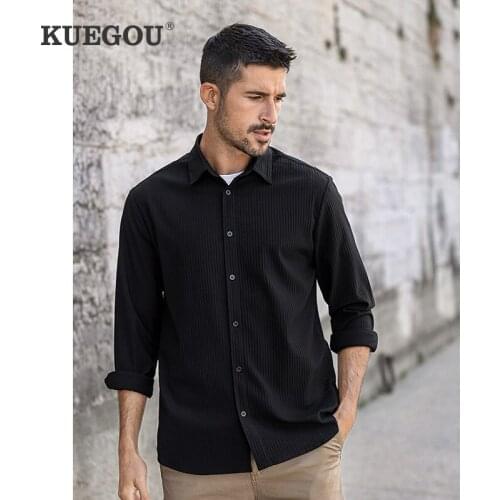 Мужские приталенные рубашки KUEGOU China At AliExpress
