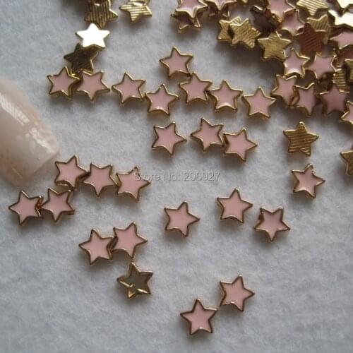 MD-640 10pcs Fancy Pink Star Deco Metal Charms Metal Deco Charms Nail Art