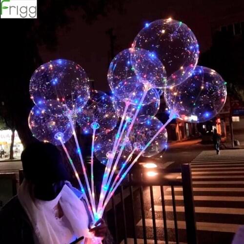 Flashing Lamps Balloon LED With Stick Transparent Balloons Birthday Party Kids Toy Wedding Decorations 3rd Light LED Balloon