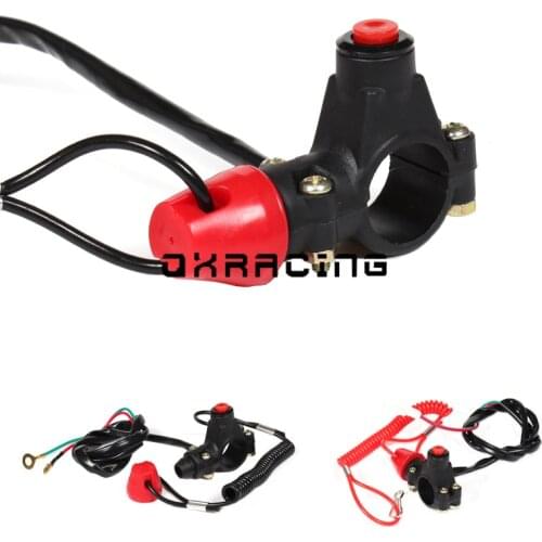 Motorcycle ATV Quad Racing Engine Stop Tether Closed Kill Switch Push Button Dirt Pit Bike MX Motocross Free shipping