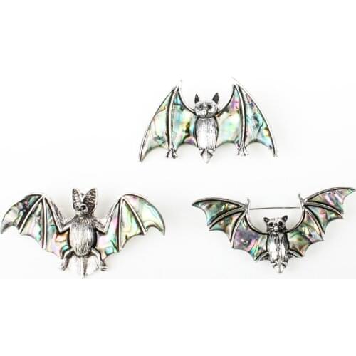 Shell Bat Brooch Natural Abalone white Shell Bat-shaped Brooch Men and Women Fashion Wild for Jewelry Making DIY Accessories