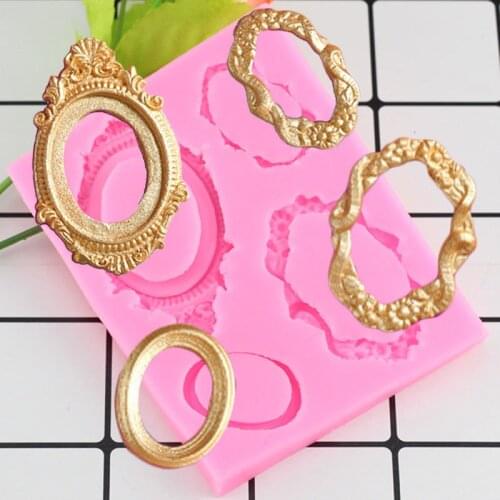 3D Frame Set Cake Silicone Mold Wedding Cupcake Topper Decorating Fondant Molds Sugar Cookie Chocolate Candy Polymer Clay Mould