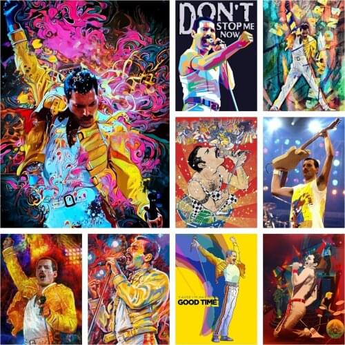 DIY 5D British Queen Band Freddie Mercury Art Embroidery Diamond Painting Mosaic Cross Stitch Kit Rhinestone Handmade Home Decor