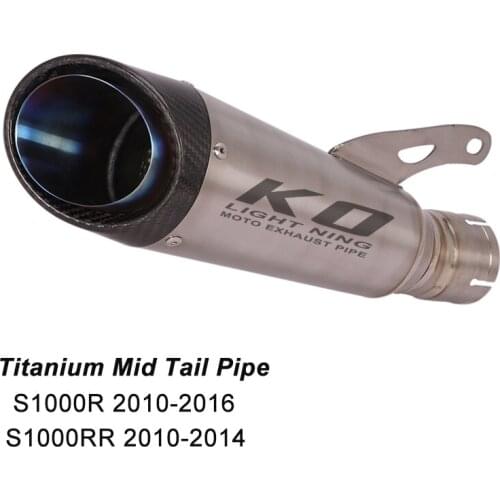 Motorcycle Titanium Exhaust Escape Tips Mid Tail Pipe Slip for BMW S1000RR 2010-2014 S1000R 2010-2016