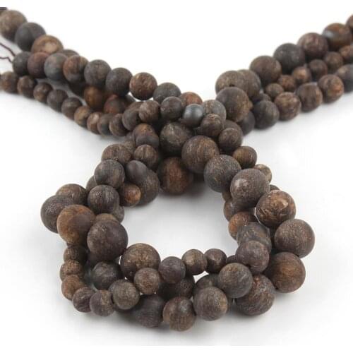 AAA Natural Matte Brown Bronzite Stone Loose Spacer Accessories Beads For Jewelry Making 4/6/8/10/12mm Diy Bracelet 15Inches