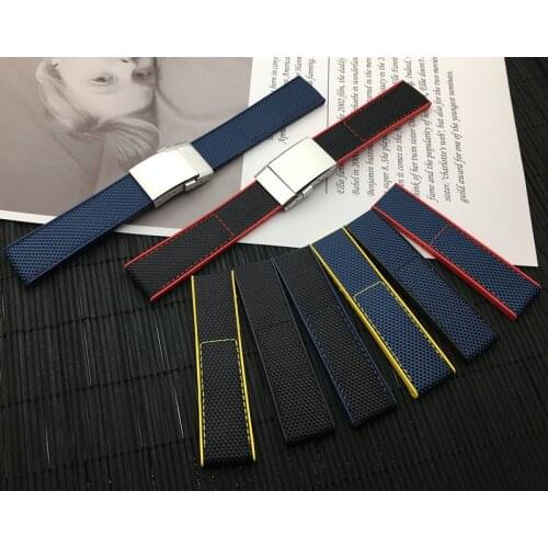 Nylon black blue Watch Band Watchband For Breitling strap for NAVITIMER WORLD Avenger/navitimer belt 22mm logo on free tools