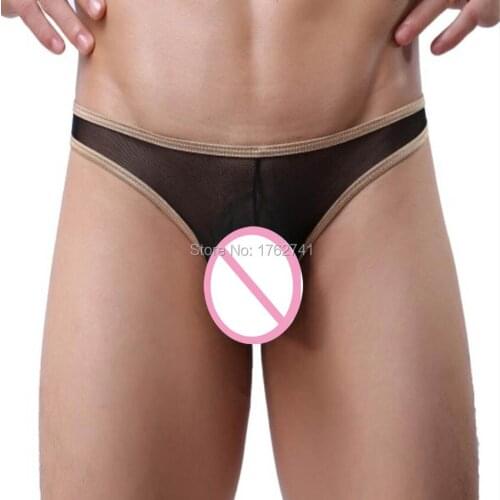 New Mens Pouch Plaid Tongs Underwear Mesh Silk Pants Base Tangas Shorts