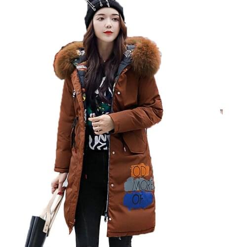 New 2018 Both Sides Coat Women Mid-long Winter Red Jacket Stand Collar Hood Design Oversize Real Fur Thick Parka Plus Size PJ223