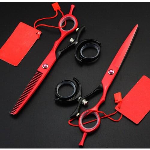 Professional Japan 440c steel 6 '' Rotate cut hair scissors haircut scissor thinning barber cutting shears hairdresser scissors