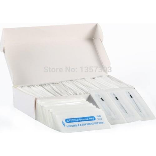 Disposable Sterilized Professional Tattoo Needles 5R For Tattoo Eyebrow Pen Machine Permanent Makeup Kit 500pcs PMU needles 5R