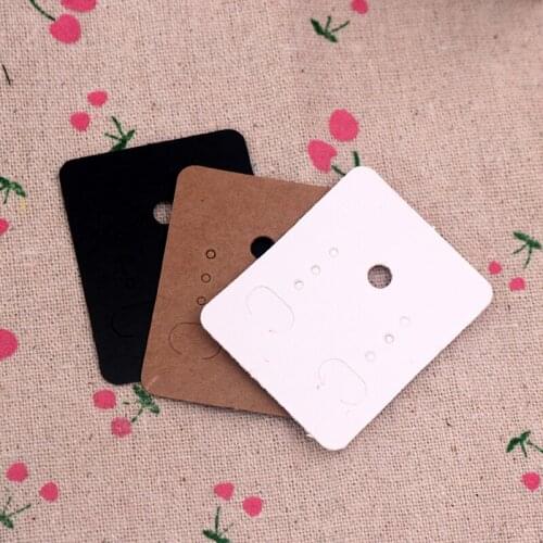 Wholesale 5000pcs 4.8*3.8cm Blank Kraft Paper Ear Studs Card Hang Tag Jewelry Display Earring Marking Garment Prices Label Tags