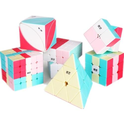 Qiyi Neon Edition 2x2 3x3 Magic Cube 4x4 5x5 Speed Cube Maple Leaves lvy pyramid Education Toy for Children Cubo Magico Puzzle