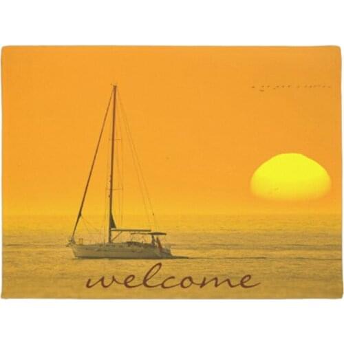 Sailboat Welcome Mat Home Decoration Entry Non-slip Door Mat Rubber Washable Floor ma