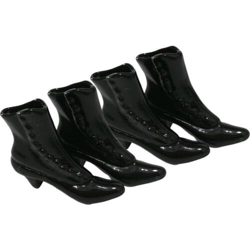 2Pairs Mini Plastic Shoes High Heel Boots for 1/12 Doll DIY Handmade Accessories