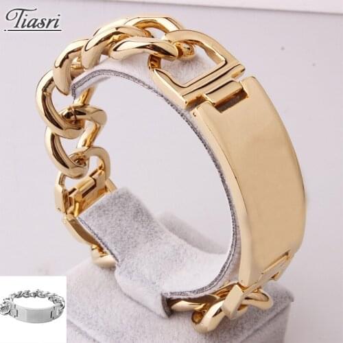 Tiasri 20mm Now Fashion High Quality Stainless Steel Bracelet For Men Curb Cuban Link Chain Friends Gift Steampunk Jewelry 2020