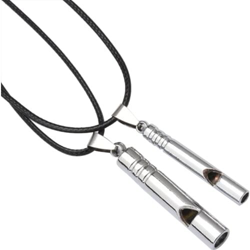 Titanium Steel Whistle Portable Keychain Necklace Pendants Whistle EDC Keyring for Emergency Survival Outdoor