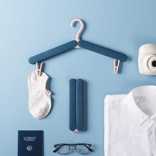 Clothes Hanger Portable Lightweight Foldable Travel Folding Hanger Hook with Clip for Household Hangers