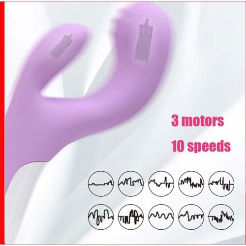 Vibrator For Woman G-spot Rabbit 10 Speeds Hand Masturbation Clitoris Stimulator Dildos Waterproof Rechargeable Adult Sex Toys