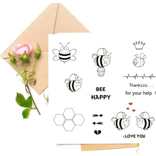 Funny Bee Clear Stamps For DIY Scrapbooking/Card Making Stamps Fun Decoration Supplies