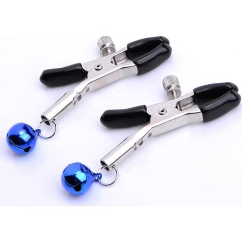 Metal Double Bell Nipple Clip Adult Flirting Bondage Stimulator Breast Clitoris Clip Massage Sex Toys for Women Papilla Clip