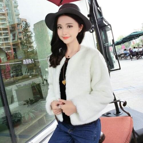 Women Faux Fur Coat Winter warm ladies fake Fur Jacket Short paragraph female Rex rabbit plush coat Slim imitation fur jacket