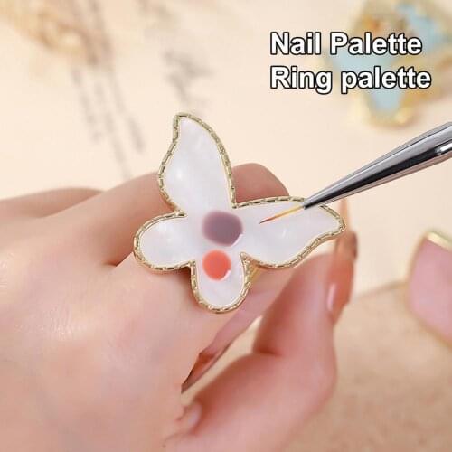 1Pcs Resin Ring Palette Universal UV Gel Polish Cream Foundation Mixing Nail Art Showing Shelf Easy to Clean Nail Art Tools