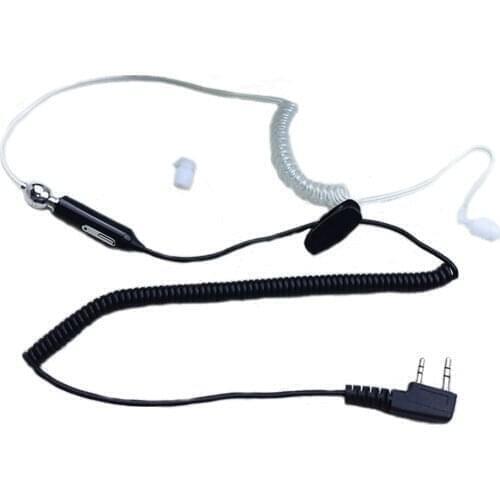10pc 2 Pin Flexible Earphone Headset Earpiece Acoustic Tube W/PTT Mic For Baofeng BF-888S UV5R Kenwood Two Way Radio