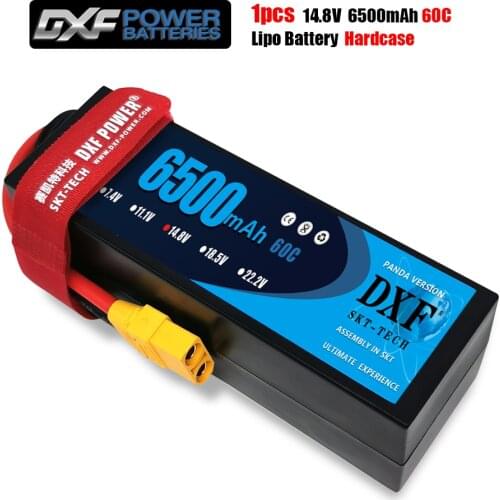 2PCS DXF Lipo 4S Battery HardCase 14.8V 6500mAh 100C/5200mah 50C/7300mah 130C/AKKU for 1:8 1:10 RC Car E Buggy Truggy Truck Boat